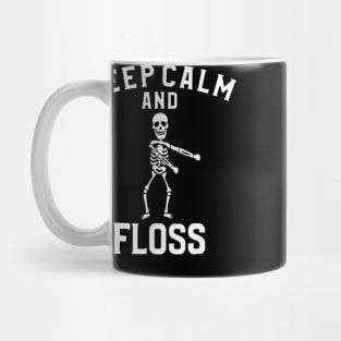 Keep Calm Floss Dancing Skeleton Halloween Mug